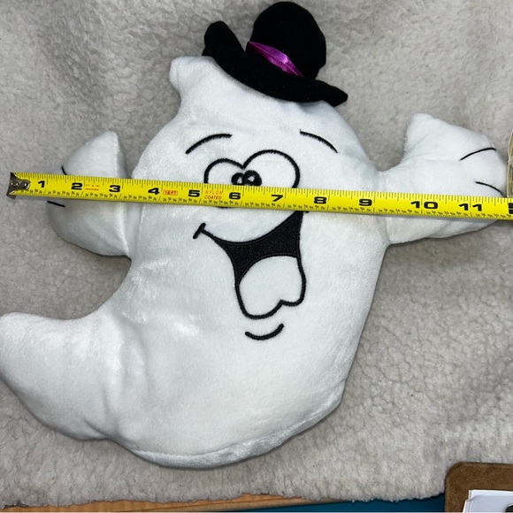 Ghost plush top hat vintage Halloween decor 12" The Amusement Factory with tag - Picture 9 of 11